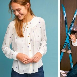 Anthropologie Colloquial Yoked Buttondown Size 0